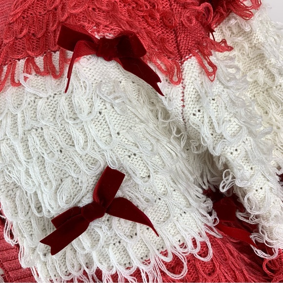 Mighty Fine Christmas Pink Bow Loop Cardigan Sweater Large - Picture 5 of 15